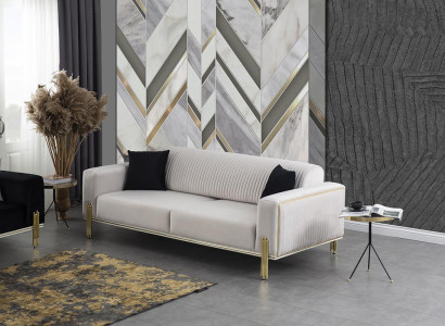 White Three Seater Sofa Modern Couch Upholstered furniture Living room furniture new